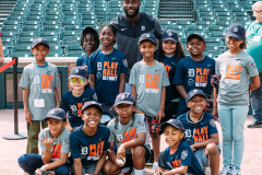Akil Baddoo at Play Ball Weekend at Comerica Park in Detroit, Michigan on June 9, 2023. (Allison Farrand / Detroit Tigers)