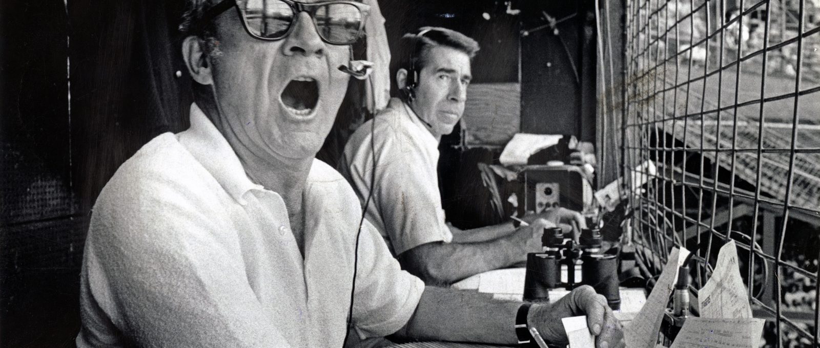 Ernie Harwell and Paul Carey Commentating in sports