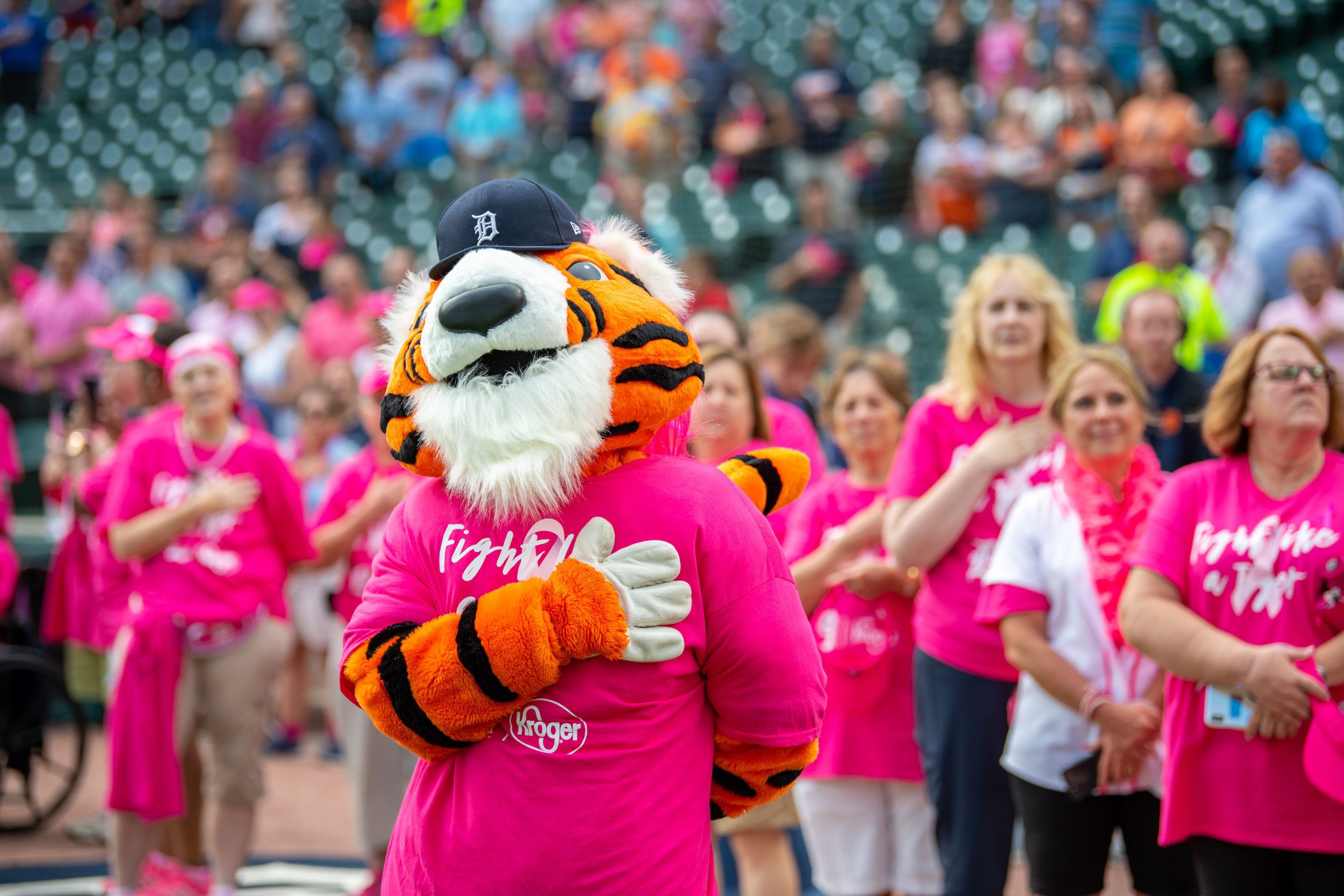 Karmanos Cancer Institute and the Detroit Tigers honor survivors and  promote breast health at 10th Annual Pink Out the Park game