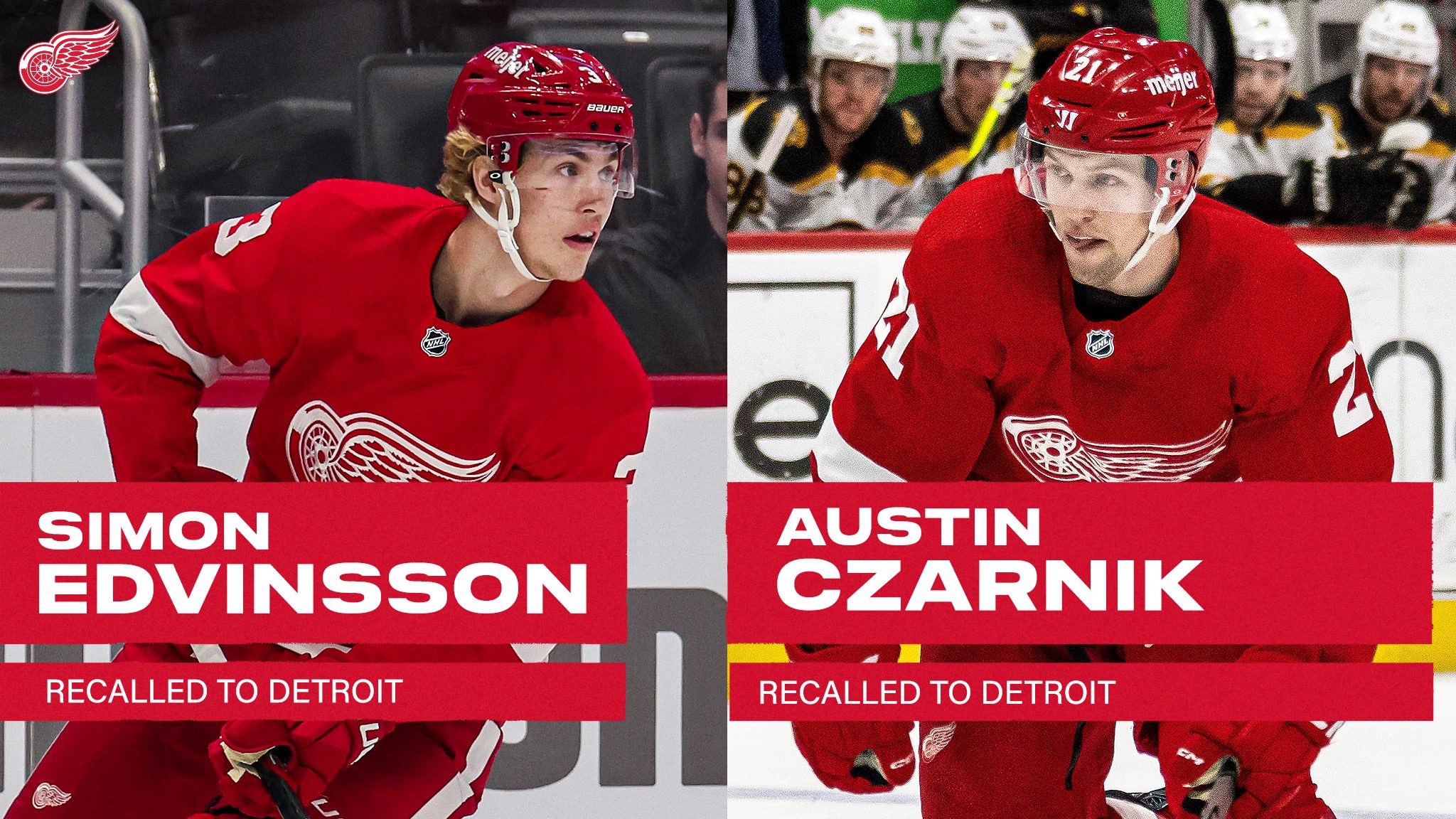 Detroit Red Wings Recall Austin Czarnik and Simon Edvinsson from Grand ...