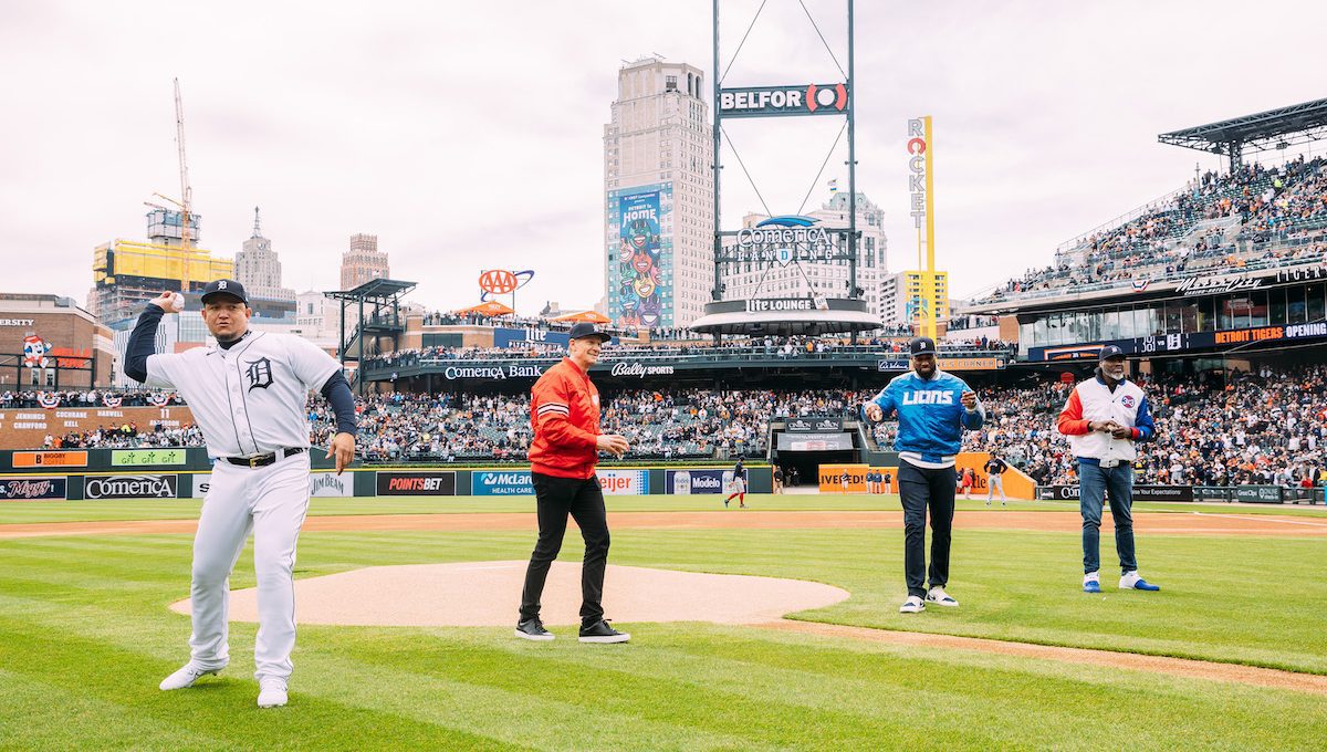 Detroit Sports Legends Throw Out First Pitch on Opening Day