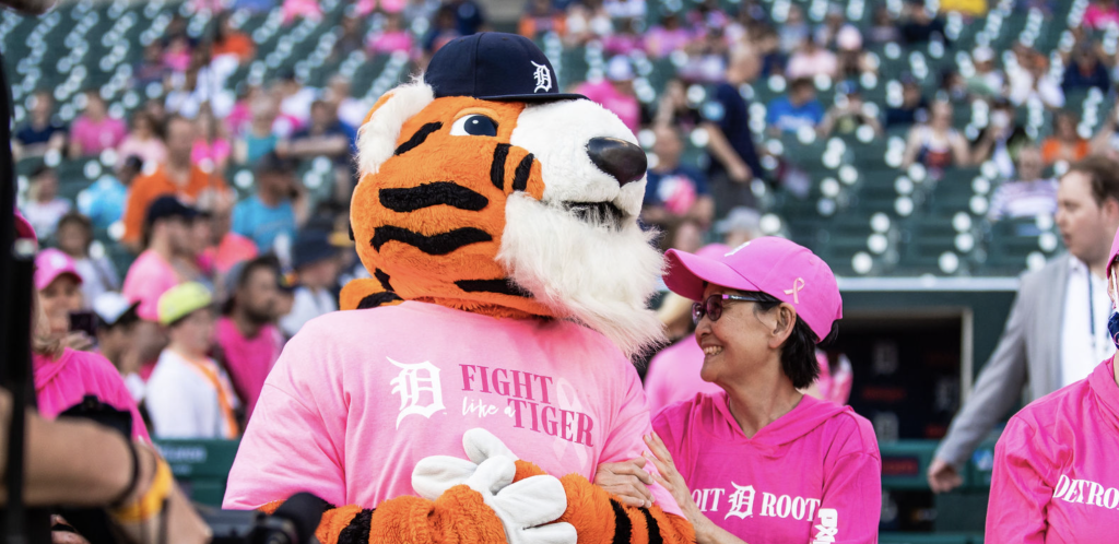 Karmanos Cancer Institute and the Detroit Tigers honor survivors and  promote breast health at 10th Annual Pink Out the Park game