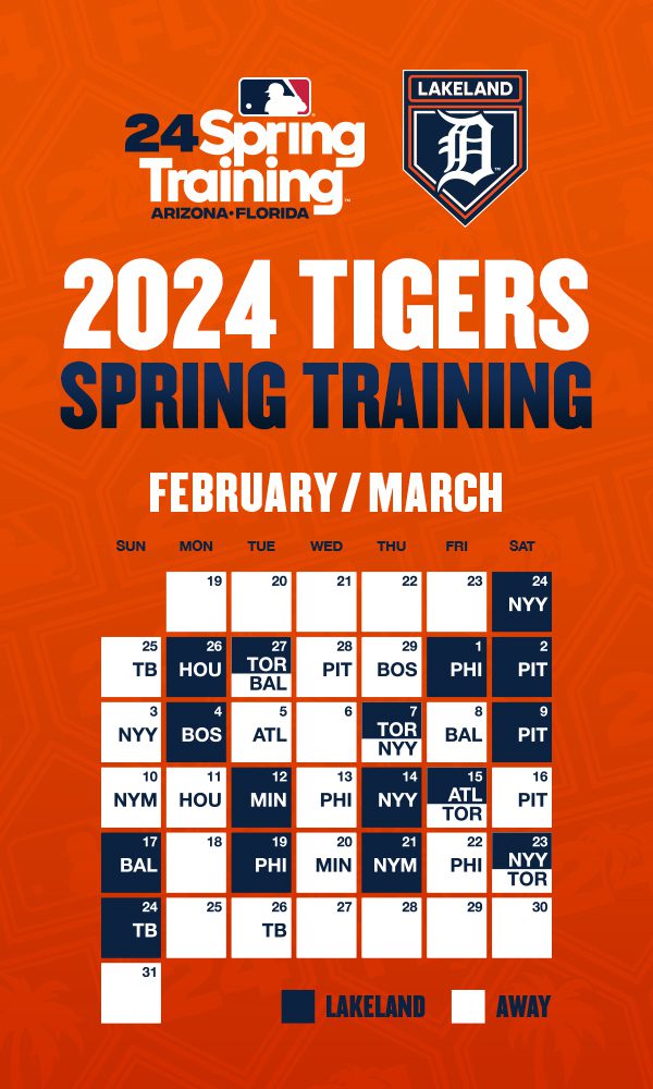 Detroit Tigers Announce 2024 Spring Training Schedule - Ilitch Companies  News Hub