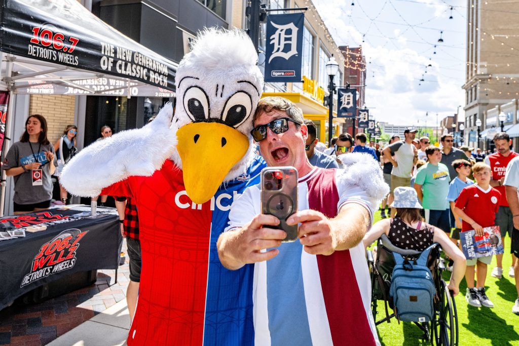 Soccer Fans from Around the World Celebrate Crystal Palace FC and Sevilla  FC in The District Detroit